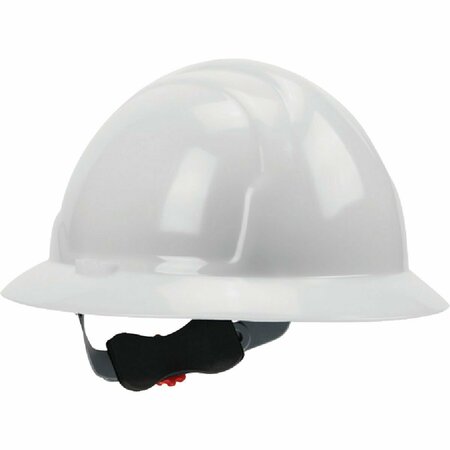 SAFETY WORKS White Full Brim Wheel Ratchet Hard Hat SWX00358